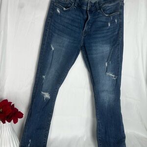 Abercrombie & Fitch Blue Slim Jeans Distressed Style